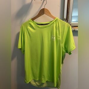 Neon green under armour running shirt